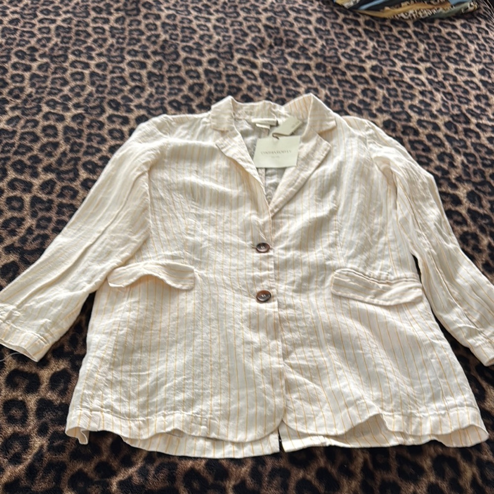 Cynthia Rowley Cream Striped Blazer